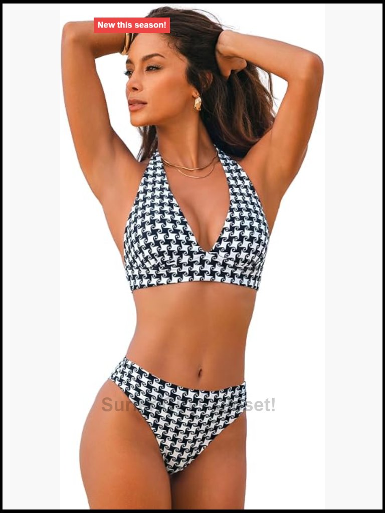Reversible Halter V-Neck Triangle Bikini Set Multi Ways Wearing
